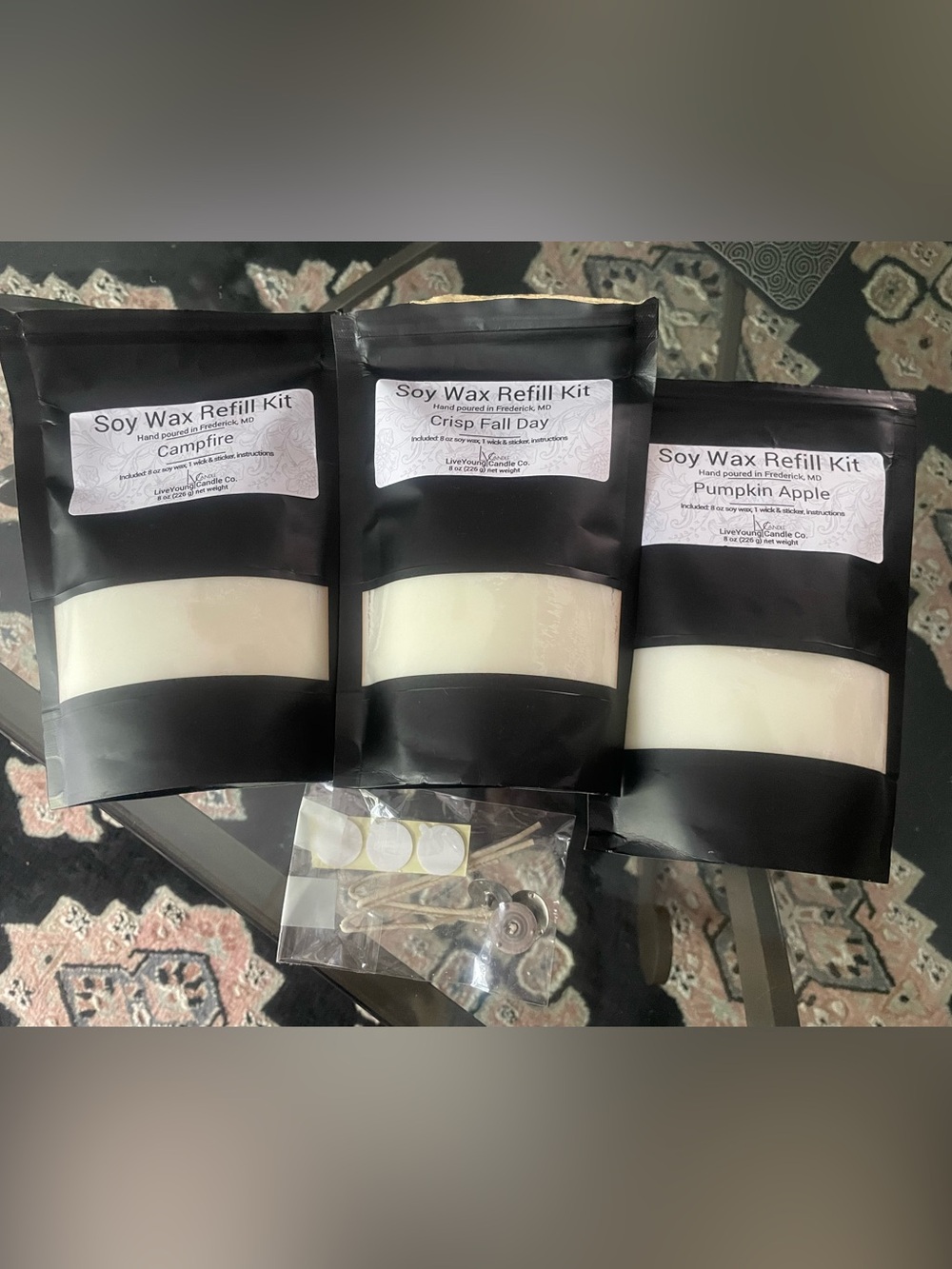 Fall Scented Soy Wax Candle Refill Kit Bundle